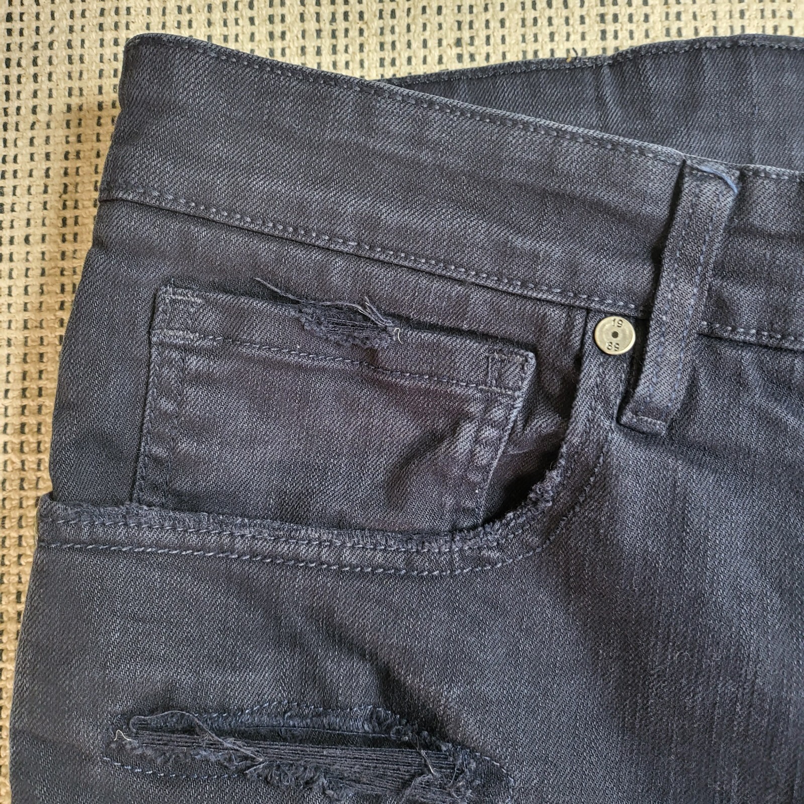 Jordan Craig Black Aaron Jeans Mens Legacy Ed 36x32 Distressed Thrashed Straight thumbnail 5