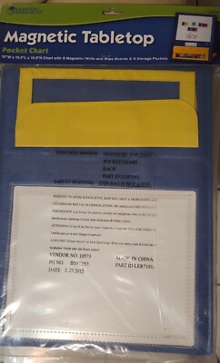 Tabletop Magnetic Pocket Chart 8'' x 10'' Magnetic Write/Wipe Board - LER 7191