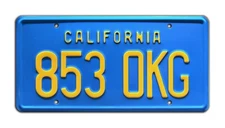 The Rockford Files | 853 OKG | Metal Stamped Replica Prop License Plate
