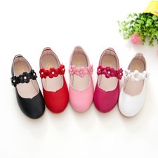 Kinder Mädchen Halbschuhe Ballerinas Leder Schuhe Hochzeit Prinzessin Blume Heiß