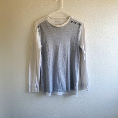 Zoo York T-Shirt Men S Gray/ White Color Block Long Sleeve Streetwear FLAW