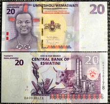Eswatini 20 Emalangeni Swaziland 2024 2025 P New Banknote World Paper Money UNC