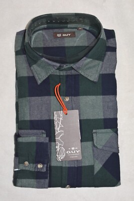 CAMICIA UOMO A QUADRI IN FLANELLA 100% COTONE BOSCAIOLO SCOZZESE MANICA LUNGA eB
