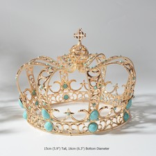 Men's Imperial Medieval Fleur De Lis Gold King Metal Crown 4