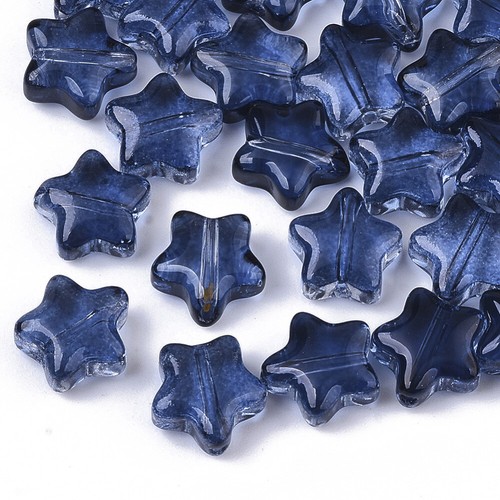 10 Glass Star Beads Dark Blue Celestial Jewelry Making Supplies 8mm Set at eBay
