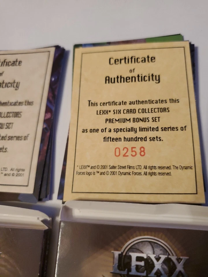 Lexx Complete Collectors 12Card Premium Preview Set 1 + 2 W/ Box & Certificate - Image 3 of 3