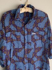 M/L Vintage Guess Georges Marciano Button Shirt Blue Medallion 80s Street Style