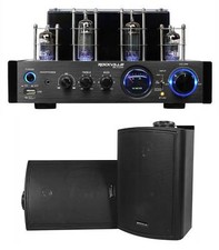Rockville BluTube LED Tube Amplifier/Home Theater Bluetooth Receiver 2 Speakers