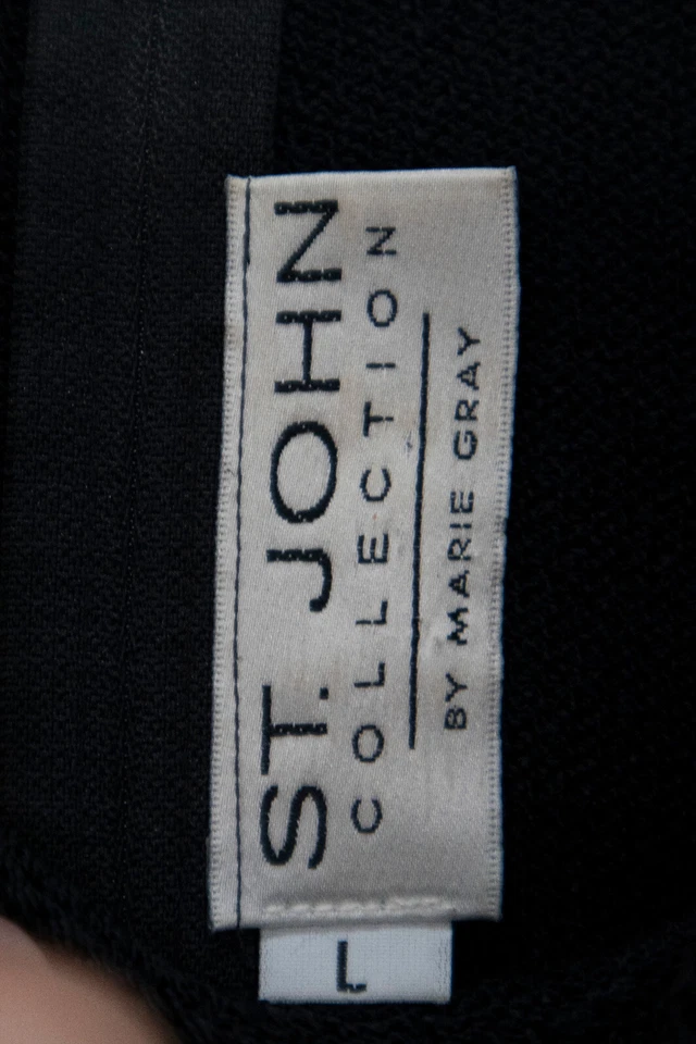 Vestido negro mujer ST. JOHN Collection Marie grande negro dorado detalles cuero Foto 3 de 4