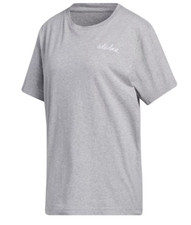 adidas T Shirt Womens Oversized Fit Boyfriend Tee AdiScript Grey XS or Small