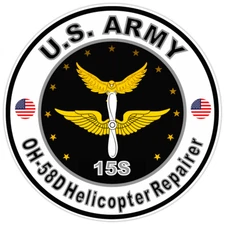 United States Army OH-58D Helicopter Repairer Bumper Sticker Military Decal 5"