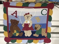 Baby Quilted Blanket, ABC, Three Bears, Very Good Condition