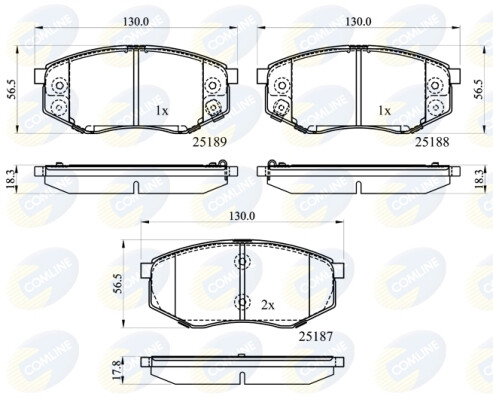Front COMLINE CBP32194 Brake Pad Set, disc brake for HYUNDAI,KIA