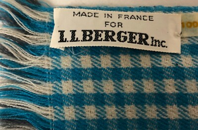 LL BERGER 100% WOOL FRINGED SCARF MADE IN FRANCE 