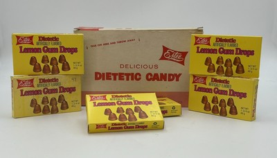 Estee Dietetic Lemon Gum Drops - Full NOS Box Of 24 Plus 6 Loose