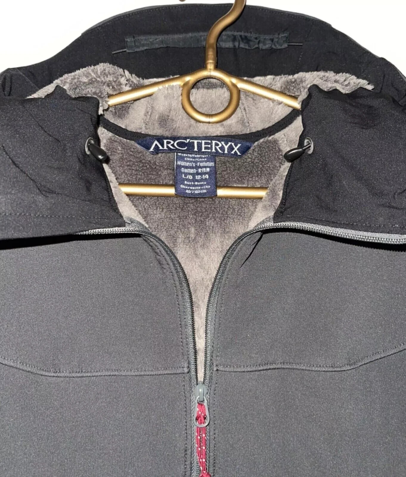 ARC'TERYX HYLLUS GIACCA CON CAPPUCCIO POLARTEC POWER SHIELD O2 HIGH LOFT NERO DONNA L