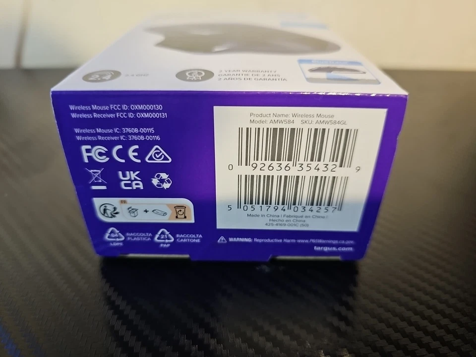 Targus Ergonomic Mouse, Anti Microbial - Black (AMW584GL) Modern - Image 3 of 3