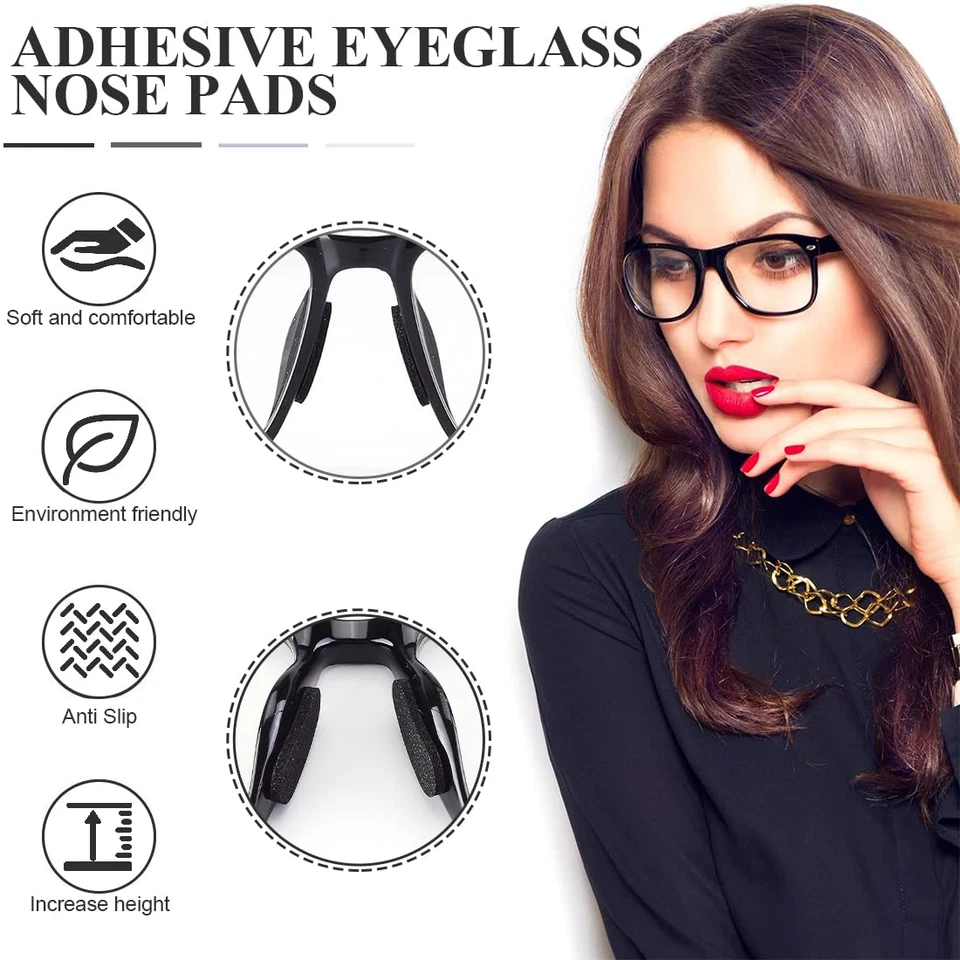 48 Silikon-Nasenpads schwarz - Selbstklebend, rutschfest für Brillen & Sonnenbri - Bild 2 von 4