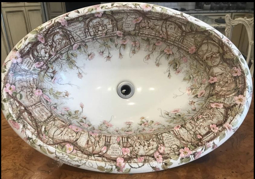 Kohler Artist Edition Briar Rose Bathroom Oval Sink NEW Toilet Sleeping