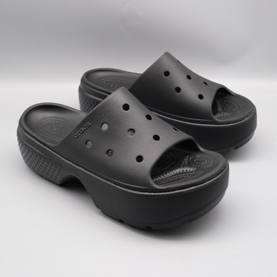 Crocs Stomp Slides M 9 W 11 - 2  Clog Black New Without Box