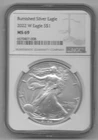2022 (W) Burnished Silver Eagle NGC 69 Brown Label