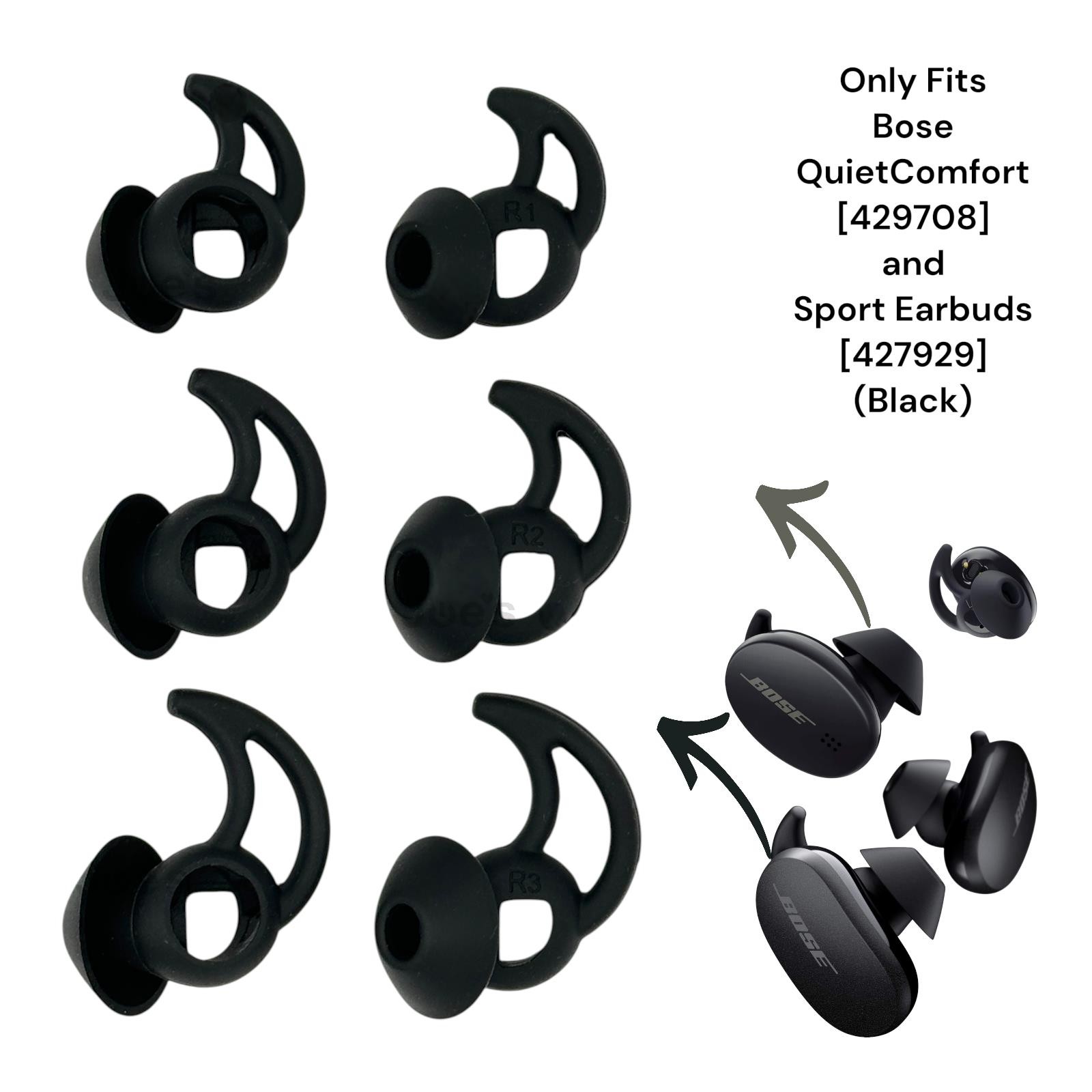 Upgraded Ear Tips for Bose QuietComfort & Sport Earbuds (202