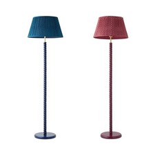 Wood Twist Floor Lamp Plated taper Shade Free Standing Living Room Light