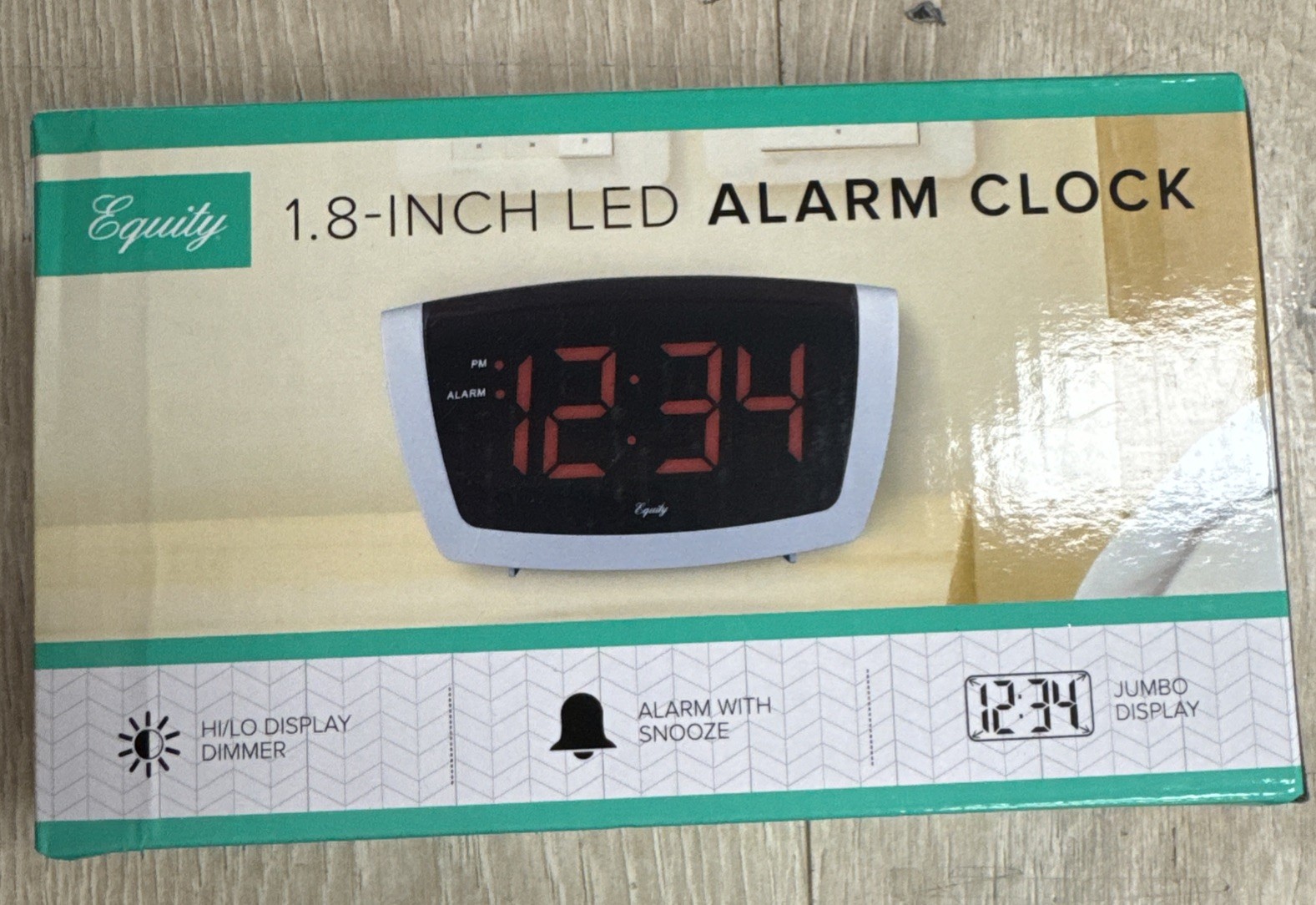 Equity by La Crosse 7.25 in. x 3.9 in. Red LED Alarm Clock with HI/LO Dimmer