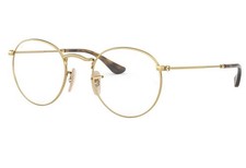 RAY BAN Rx3447V 2500 53mm ADULT UNISEX GOLD ROUND EYEGLASSES FRAME Genuine NWT