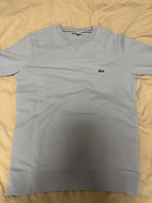 Lacoste Herren Sweatshirt Pullover Blau Gr. S Rundhals Logo Fleece Baumwolle