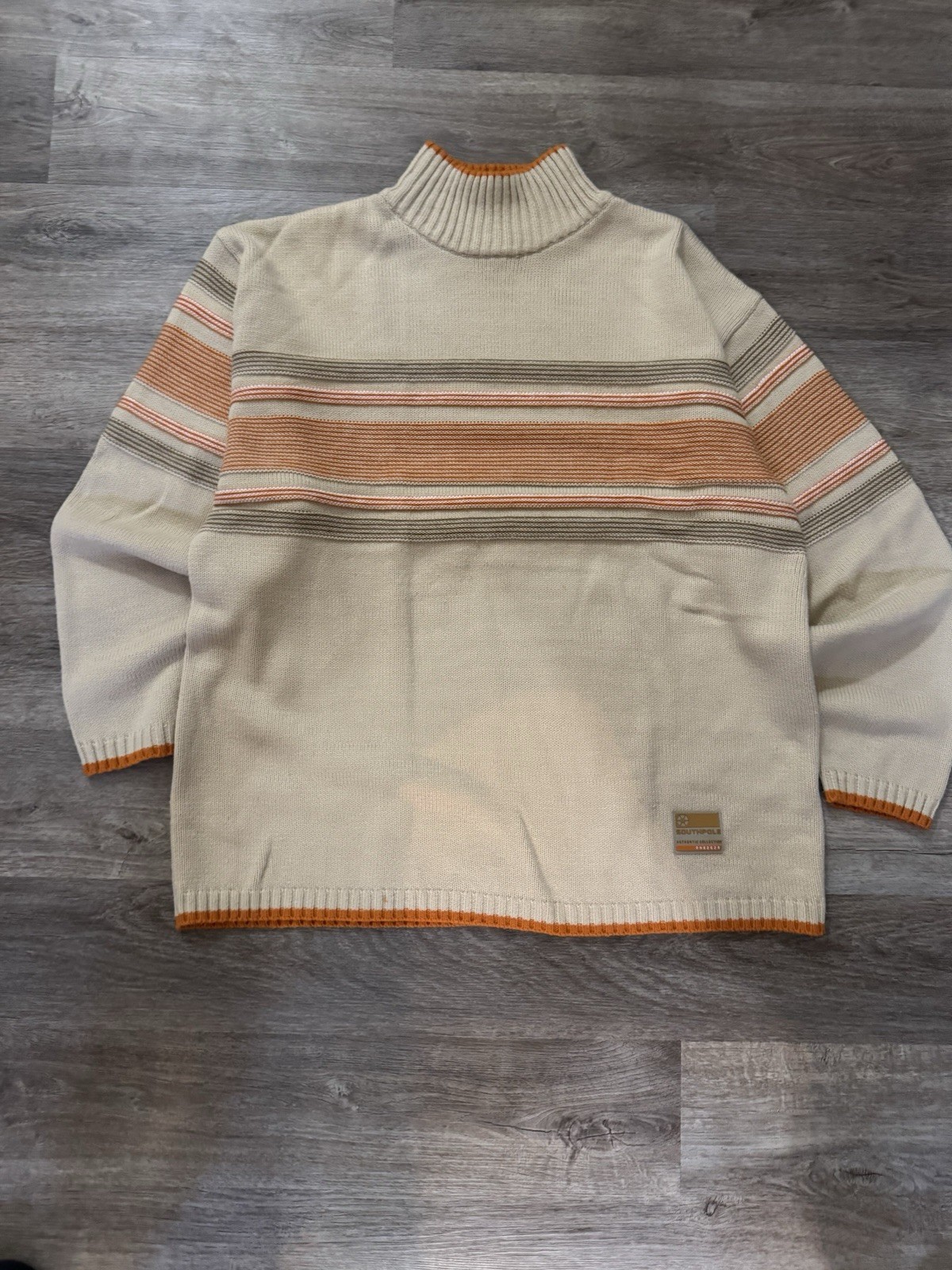 Vintage Southpole Sweater XXL Brown Striped Streetwear Ecko Fubu JNCO Kani