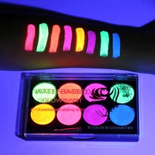 Neon Face Paint,Uv Blacklight Glow Face Paint,8 Bright Colors Neon Fluorescent R