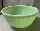Vintage Fire King Green Jadeite Swirl Oven Ware 9" Nest Mixing Bowl Made In USA