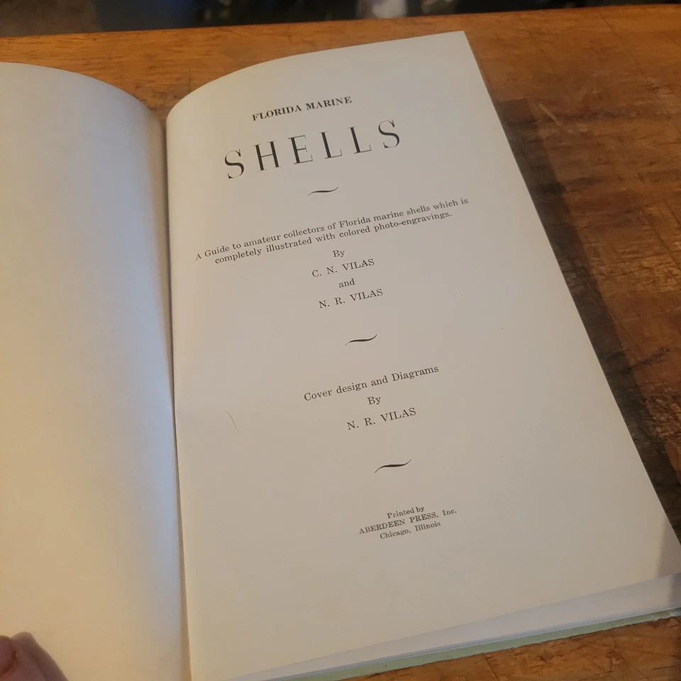 Florida Marine Shells by C.N. Vilas and N.R. Vilas (1945,Hardcover) Color Plates — 第 4/4 张图片