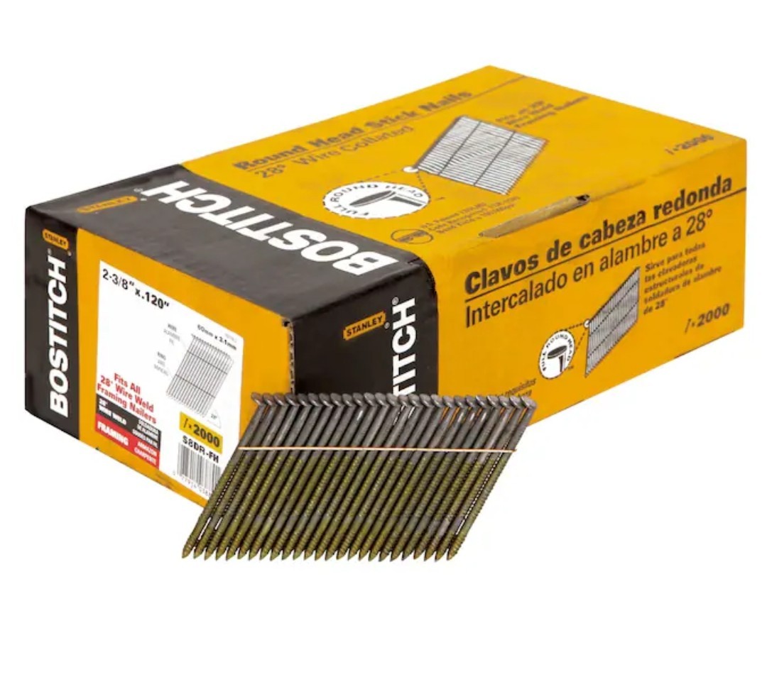 Bostitch S8D-FH2, 3/8-in x 0.12-in 28-Deg Coated Smooth Coll