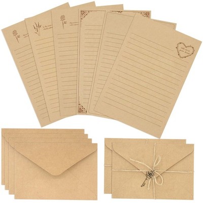 Juego de papelería vintage con 12 sobres a juego para escribir cartas.