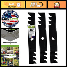 3-Blade Commercial Mulching Set - USA Made, Durable Lawn Mower Replacement Blade