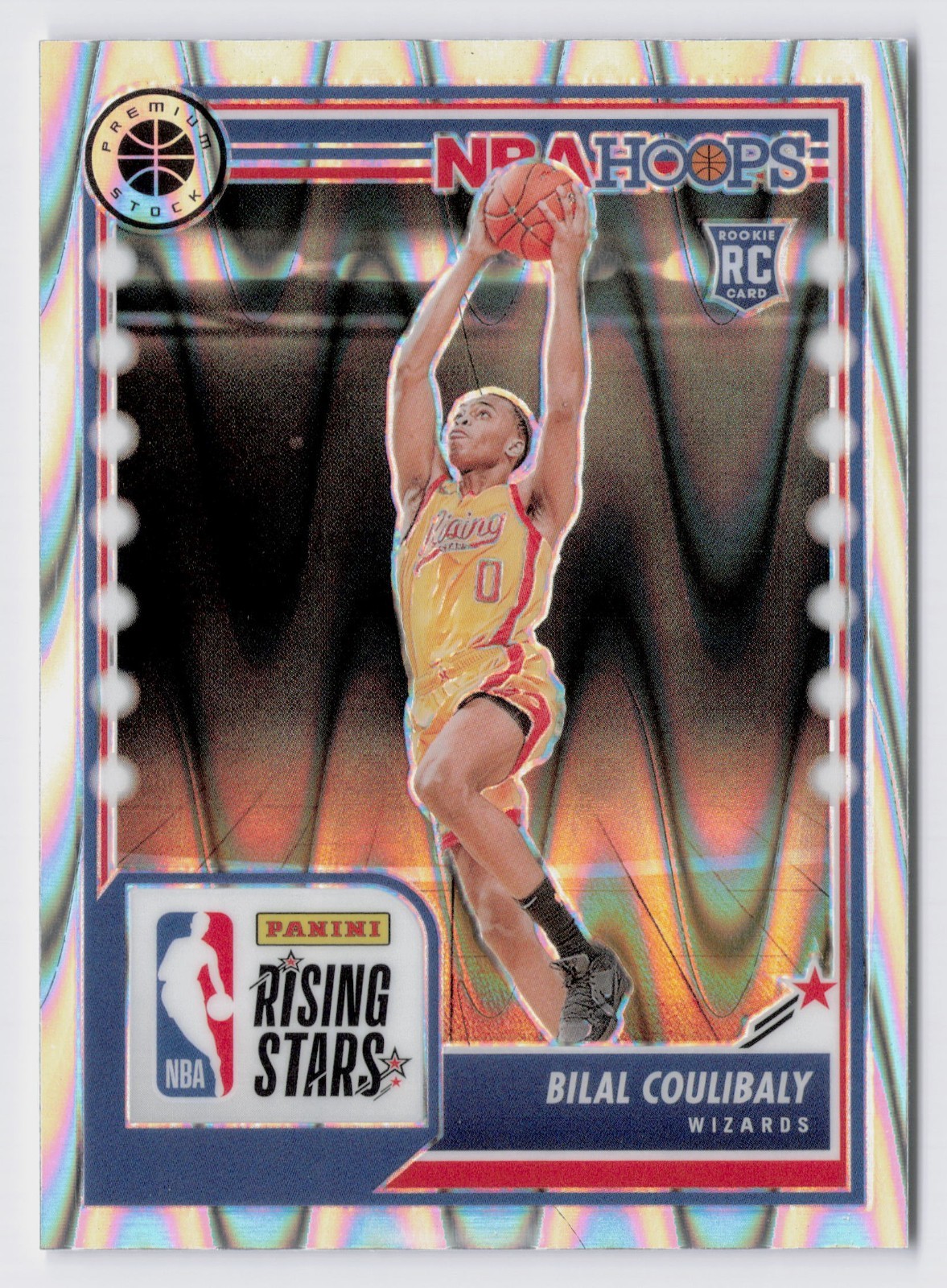2023-24 NBA Hoops Premium Rising Stars Bilal Coulibaly #287 Seismic Prizm (RC)