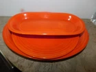 3 pc VINTAGE Fiestaware RADIOACTIVE RED Platter, Plate, Veg. Dish