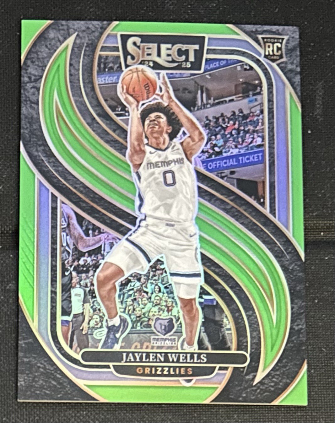 2024-25 Panini Select Premier Level Neon Green Prizm /75 Jaylen Wells RC #188