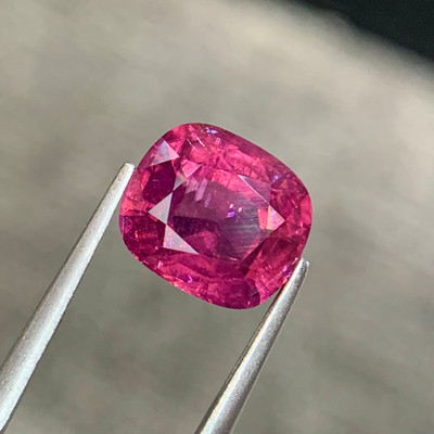 3.22 Carat Natural Reddish Pink Spinel Cushion Cut From Burma