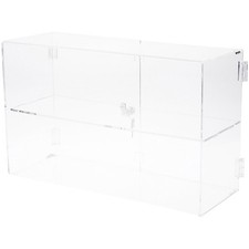 Plymor Clear Acrylic Rectangular Locking Case, 1 Shelf, 13" H x 21" W x 7.5" D