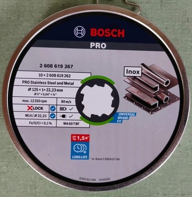 Bosch Professional 2608619267 Straight Cutting Disc Standard for INOX