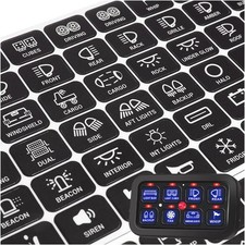 120PCS Car Switch Panel Sticker Kit with Text Labels for Dashboa Color: 1 Pack