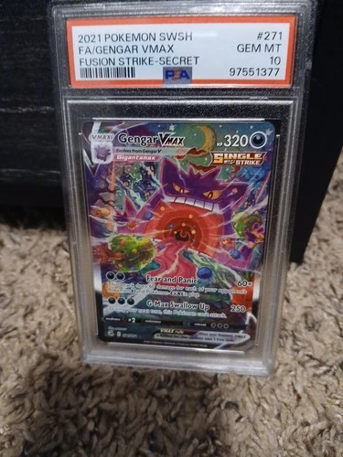 Gengar VMAX Alt Art Secret Rare Card 271/264 Fusion Strike PSA 10