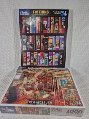 Lot Of 2 White Mountain Puzzles Fictions  And Readers Paradise Both New/Sealed 