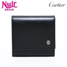 Authentic CARTIER leather mini Coin case black  WS22914