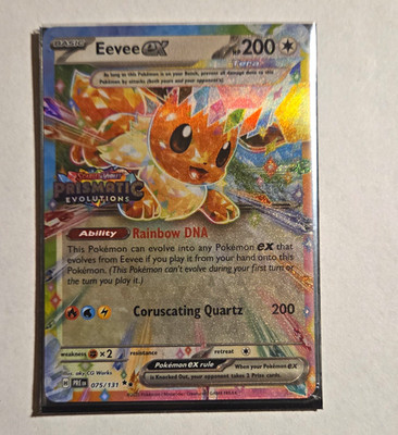 Pokemon TCG Eevee ex 075/131 Holo Prismatic Evolutions + TCG Live Code