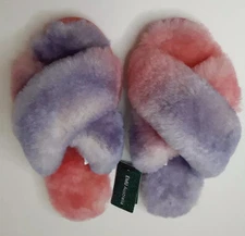 NIB EMU Australia Mayberry Tie Dye Sheepskin Wool Slippers Pink Purple Women's