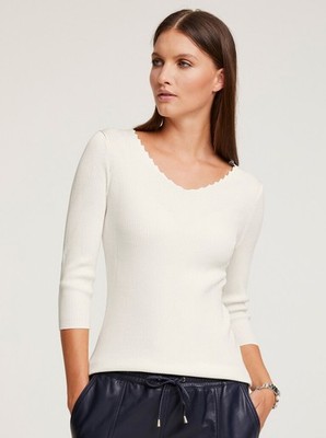 Pullover weiß 34 linea Tesini Damen Feinstrick-Pullover ecru UVP: 39,99  7.4117